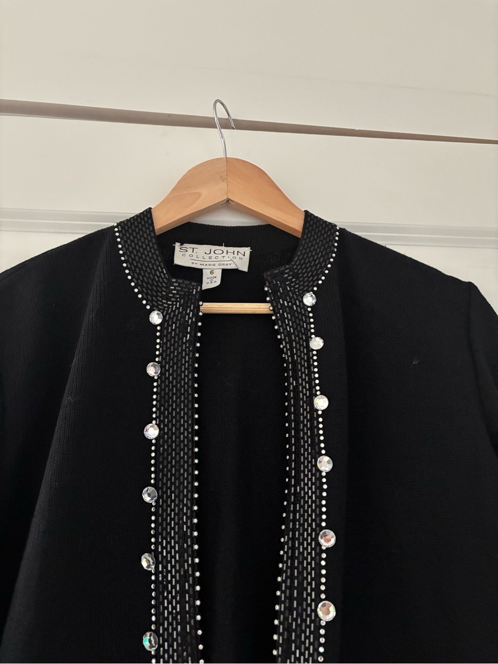 St John Collection Embellished Santana Knit Zip Front Cardigan Jacket 6 - Picture 5 of 8